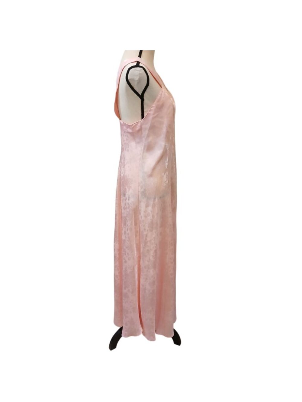 Morgan Taylor Womens Medium V-Neck Evening Gown Pink Nightgown Satin #i-4 - Picture 9 of 9